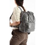 Baginn Y.S.Deri Kadın Sırt Çantası Yumuşak Deri Fonksiyonel Kullanım Omuz Ve Sırt Çantası Vegan 35*25 Cm - 35 x 25 cm - Gri