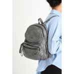 Baginn Y.s.deri Mini Boy Kadın Sırt Çantası Vegan Deri Bayan Sırt Çantası 27*20 cm Yumuşak Doku Çok Cepli - 27 x 20 cm - Gri