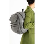 Baginn Y.s.deri Orta Boy Kadın Sırt Çantası Vegan Deri Bayan Çantası 30*25 cm Çok Cepli Yumuşak Doku - 30 x 25 cm - Gri