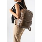 Baginn Yıkama Suni Deri Kadın Sırt Çantası Vegan Deri Bayan Sırt Çantası 30*20 cm Yumuşak Doku Çok Cepli - 30 x 20 cm - Vizon