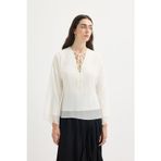 Bağlama Detaylı Oversize Tunik Ekru