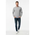 Baglan Erkek Büyük Beden Sıfır Yaka Selanik Sweatshirt BGL-ST04871 - Açık Gri - 6XL