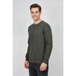 Baglan Erkek Büyük Beden Sıfır Yaka Selanik Sweatshirt BGL-ST04871 - Haki - 6XL