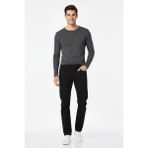 Baglan Erkek Siyah Kanvas Likralı Pantolon BGL-ST04890 Pamuklu Normal Bel Günlük Stil - 44