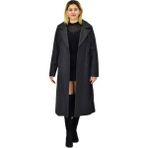 Baglan Kadın Balık Sırtı Uzun Kaşe Kaban BGL-ST04116 - XL - Füme