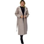 Baglan Kadın Pıtırcık Uzun Kaşe Kaban BGL-ST04120 - Bej