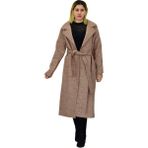 Baglan Kadın Pıtırcık Uzun Kaşe Kaban BGL-ST04120 - Kiremit