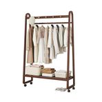 Bağlantısız Bambu Giysi Rafı 5 Raflı - Coats Elbiseler Pantolon ve Ayakkabı için Şık Giysiler Asma Rafı - Yerden Tasarruf Sağlayan nizer 80x40x160cm