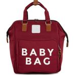 Bagmori Baby Bag Baskılı Bordo Cepli Anne Bebek Bakım Sırt Çantası