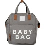 Bagmori Baby Bag Baskılı Gri Cepli Anne Bebek Bakım Sırt Çantası