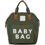 Bagmori Baby Bag Baskılı Haki Cepli Anne Bebek Bakım Sırt Çantası