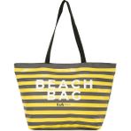 Bagmori Çizgili Beach Bag Baskılı Plaj Çantası Gri