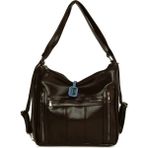 Bagmori Kahverengi Dik Fermuarlı Çok Gözlü Salaş Askılı ve Sırt Çantası - En:33 Cm Boy:28 Cm Genislik:10 Cm