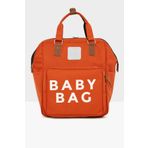 Bagmori M000007129 Kiremit Baby Bag Baskılı Cepli Anne Bebek Bakım Sırt Çantası