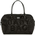 Bagmori Siyah Baby Bag Nakışlı Puf Şişme Anne Bebek Bakım Çantası