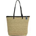 Bagmori Siyah Deri Askılı Tote Hasır Çanta - En:43 Cm Boy:36 Cm Genislik:12 Cm