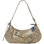 Bagmori Vizon Kemer Aksesuarlı Askı Detaylı Rugan Baget Çanta - En:28 Cm Boy:11 Cm Genislik:8 Cm
