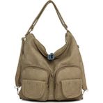Bagmori Vizon Yumuşak Dokulu Çift Cep Kapaklı Askılı ve Sırt Salaş Çanta - En:33 Cm Boy:33 Cm Genislik:12 Cm