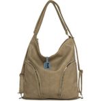 Bagmori Vizon Yumuşak Dokulu Çift Yan Fermuarlı Askılı ve Sırt Salaş Çanta - En:33 Cm Boy:33 Cm Genislik:12 Cm