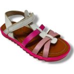 Bags Bagcı 3046-20 Çapraz Cırtlı Kız Çocuk Sandalet Pembe Beyaz 26-30