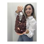 BAGS Pullu abiye çanta kahverengi