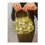 BAGS Pullu abiye gold çanta