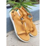 Bags Shoes Bulldozer 221747 Sarı Kadın Deri Parmak Arası Sandalet