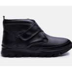 Bags Shoes Bulldozer 230706 Kadın Hakiki Deri Cırtlı Anatomik Comfort Bot - Siyah