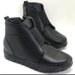 Bags Shoes Bulldozer 230709 Kadın Hakiki Deri Anatomik Comfort Taban Günlük Bot - Siyah