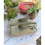 Bags Shoes Bulldozer 231528 Kadın Hakiki Deri Fuspetli Anatomik Comfort Taban Sandalet - Yeşil
