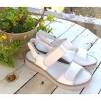 Bags Shoes Bulldozer 231531 Kadın Hakiki Deri Anatomik Comfort Taban Günlük Cırtlı Sandalet - Beyaz