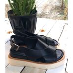 Bags Shoes Bulldozer 231825-2 Siyah Kalın Sandalet