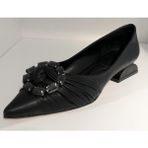 Bags Shoes Guja 22Y565 Kadın Sivri Burun Alçak Topuklu Taşlı Babet - Siyah