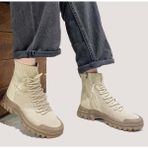 Bags Shoes Guja 24K310-22 KadınKaymaz Tabanlı Monogram Desenli Triko Spor Bot - Bej