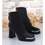 Bags Shoes Guja 25K414-2 Kadın Ithal Premium Platform Topuklu Küt Burunlu Bot - Siyah