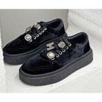 Bags Shoes Guja 25K475 Kadın Taşlı Kadife Sneaker Spor Günlük Ayakkabı - Siyah