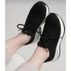 Bags Shoes Guja 25Y388 Taşlı Yüksek Taban Kadın Sneaker Spor Ayakkabı - Siyah
