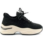Bags Shoes Guja 26K303-5 Kadın Yüksek Taban Taşlı Sneaker Spor Ayakkabı - Siyah