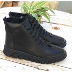 Bags Shoes Kuum K1132010 Kadın Hakiki Deri Comfort Günlük Bot - Siyah