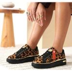 Bags Shoes Kuum London K732513 Leopar Desenli Sneaker Spor Ayakkabı - Siyah - Leopar
