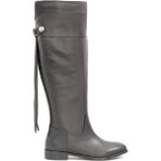 Bags Shoes Nish N-c507 Hakiki Deri Flother Fermuarsız Binici Çizme - Siyah