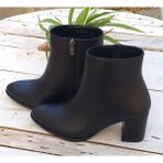 Bags Shoes Nish N24137 Kadın Hakiki Deri Topuklu Klasik Bot - Siyah