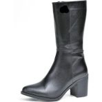Bags Shoes Step More Z1936 Kadın Hakiki Deri Çizme - Siyah