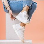Bags Shoes White Angel 2023-603 Kadın Yüksek Taban Sneaker Spor Ayakkabı - Beyaz