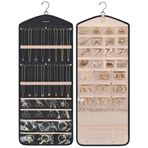 BAGSMART Askılı Takı Düzenleyici Metal Kancalı Çift Taraflı Takı Tutucu Küpe Kolye Halkaları Asılı Dolap, Duvar, Kapı, 1 Parça, Büyük, Siyah için Mükemmel