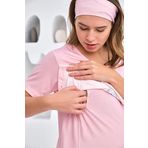 BAHA 4325 Pembe Yarım Kol Lohusa Gecelik