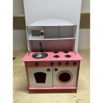Bahadır Grup 3 mm Ahşap Oyuncak Mutfak Beyaz Pembe - Açık Pembe - PEMBE BEYAZ