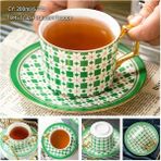 Bahar Rüyası 200 ml Avrupa Asil Kemik Çini Kahve Fincanı Tabağı Kaşık Seti 200 ml Lüks Seramik Kupa Üst Sınıf Porselen Çay Bardağı Cafe Parti Drinkware (Yurt Dışından) - 1 Adet - Renkli - 1 lt