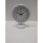 Bahat Beyaz Metal Ofis Salon Otel 25x20 cm Masa Saati
