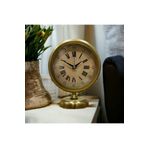 Bahat Eskitme Gold Metal Ofis Salon Otel Masa Saati 25*20 cm V1